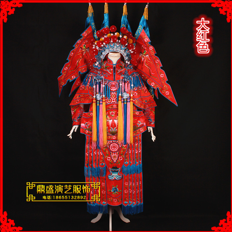 现货速发京剧戏曲服装戏服花旦武旦穆桂英服装电靠将服装大靠刀马 - 图3