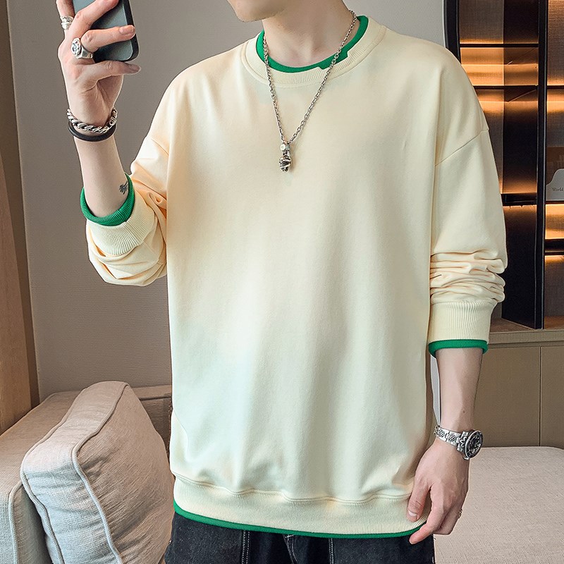 速发内024新款长袖T卫打底衫薄款2搭秋衣可外穿假两件士衣潮 - 图0