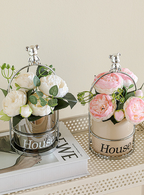 速发绿植假花客厅卧室装面摆件轻奢花艺餐桌花玄关茶几桌饰品盆栽