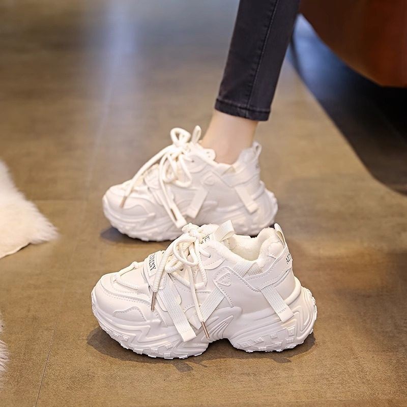 厚底增高老爹鞋女2025秋冬季新款加绒黑色棉鞋ins潮百搭运动鞋子,淘宝优惠券,粉丝福利购,淘宝优惠卷