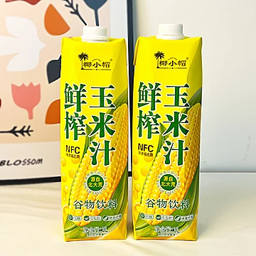 2瓶1L装！椰小帽鲜玉米汁NFC谷物饮料