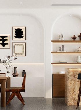 侘寂风民宿公区书柜组合餐桌花瓶装饰小众设计客厅挂画开放格摆件