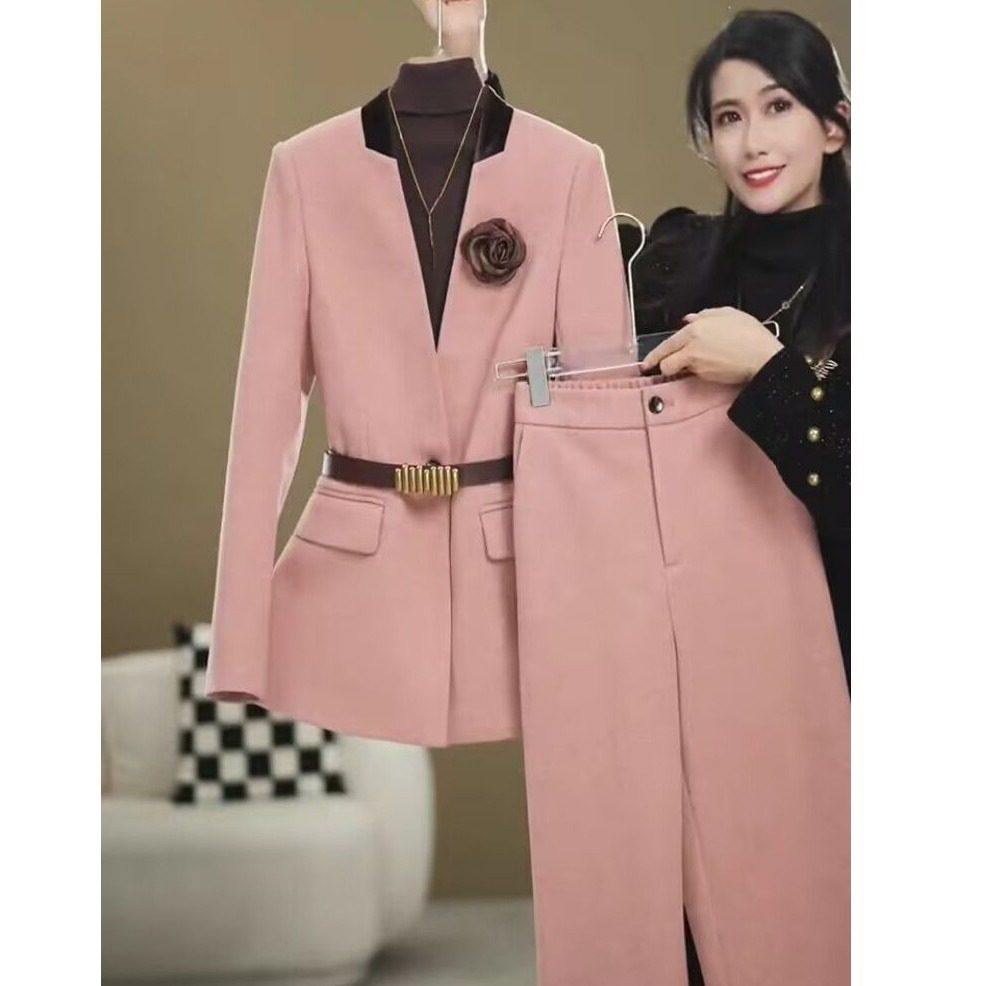 高端网红爆款职业通勤套装女2025春秋冬新款西装外套阔腿裤两件套,淘宝优惠券,粉丝福利购,淘宝优惠卷