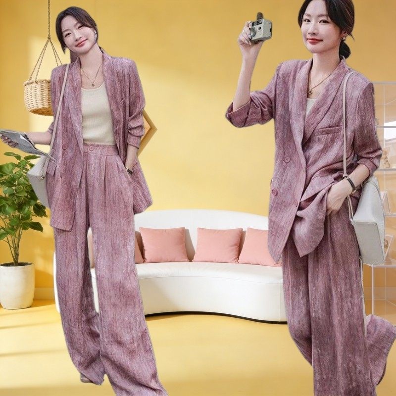 2026春季新款遮肉收腰西装套装高级气质时尚休闲西服阔腿裤两件套,淘宝优惠券,粉丝福利购,淘宝优惠卷