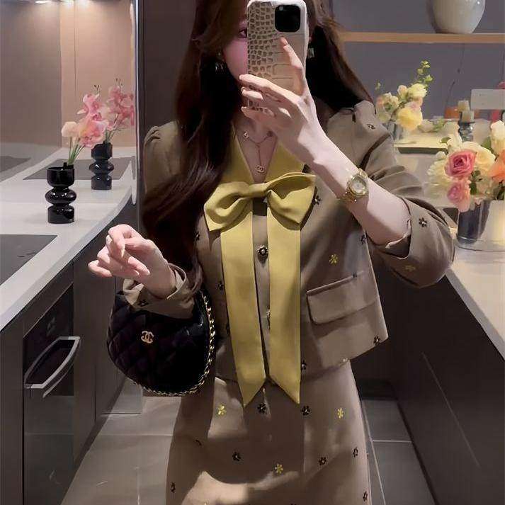 小香风气质高级感2026初秋新款早秋穿搭套装女西装外套短裙两件套,淘宝优惠券,粉丝福利购,淘宝优惠卷