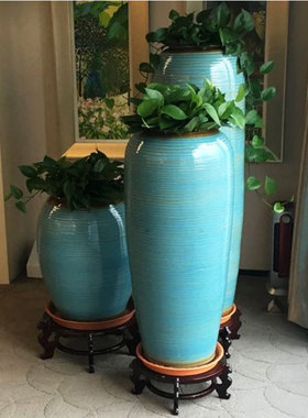 简约景德镇大花瓶陶瓷摆件欧式高客厅落地美式水培植物绿萝花盆