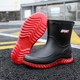 Немецкие резиновые сапоги, мужские модные водонепроницаемые и износостойкие резиновые сапоги для рыбалки, нескользящая обувь для работы на кухне, а также бархатные резиновые туфли на плоской подошве