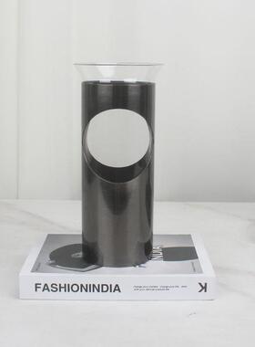 约现代创金属玻璃花瓶家居意厅电视柜茶几DFS玄关简样板客房装饰