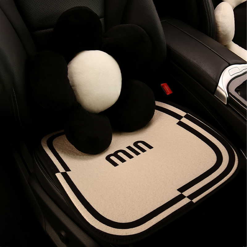 现货速发汽车坐垫四季通用车内座套可爱座椅套秋冬半包后排单片毛 - 图0