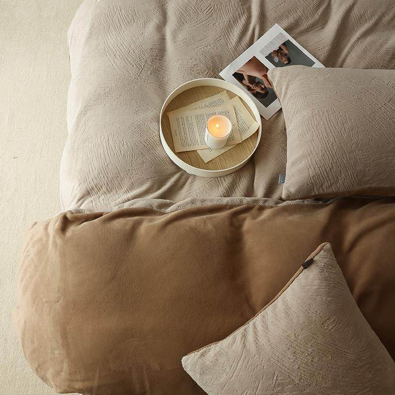 冬季法式加绒加厚珊瑚牛奶绒四件套床笠款保暖被套双面法兰绒床品,淘宝优惠券,粉丝福利购,淘宝优惠卷