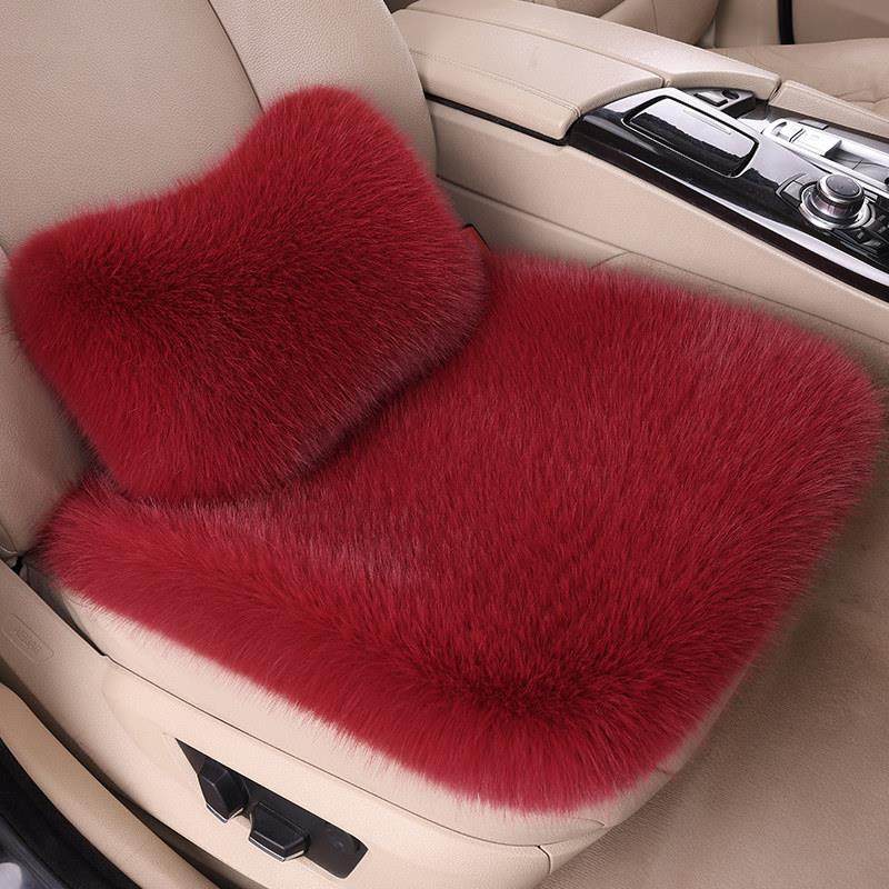 冬季羊毛绒汽车坐垫羊毛绒腰靠女冬天长毛单片ins网红三件套座垫,淘宝优惠券,粉丝福利购,淘宝优惠卷