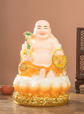 汉白玉彩绘观音佛像地藏菩萨释迦摩尼佛祖弥勒佛家用供奉四圣摆件