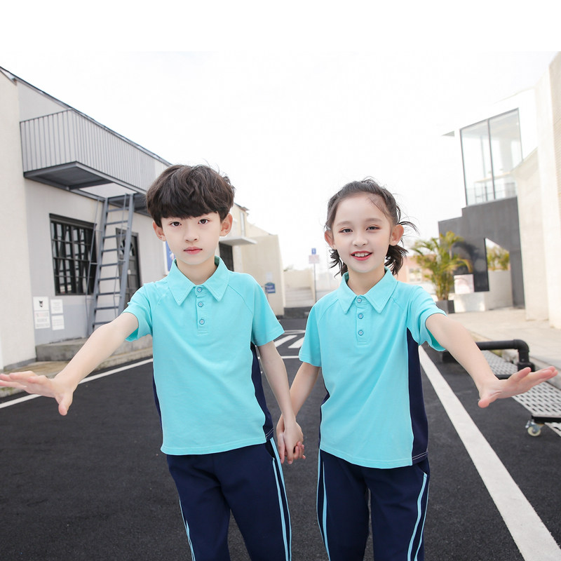 小学生校服T恤短袖百搭单t纯棉天蓝色儿童班服英伦幼儿园园服夏装,淘宝优惠券,粉丝福利购,淘宝优惠卷