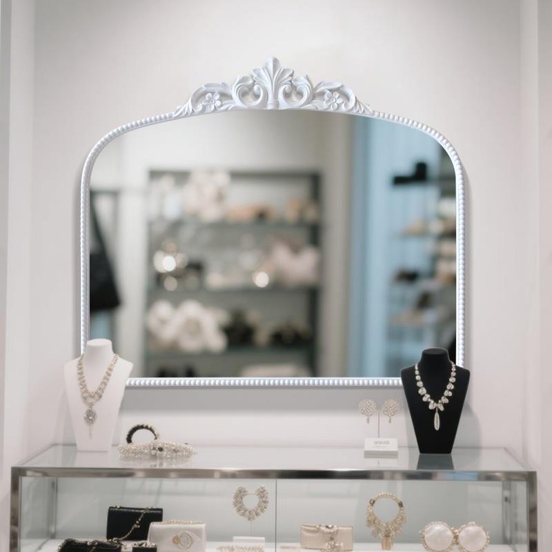 法式铁艺装饰镜简约欧式ins风家用卧室卫生间客厅拱形镜子网红镜 - 图2