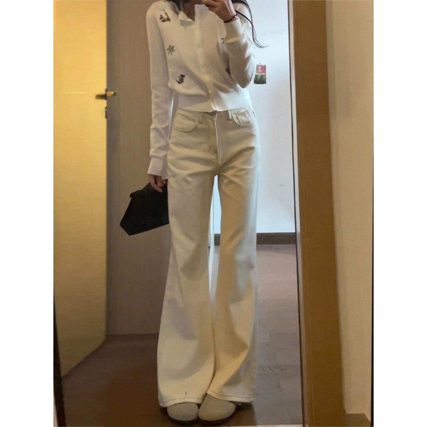 白色高腰直筒牛仔裤女士2025新款裤子小个子显瘦垂感超好看阔腿裤,淘宝优惠券,粉丝福利购,淘宝优惠卷