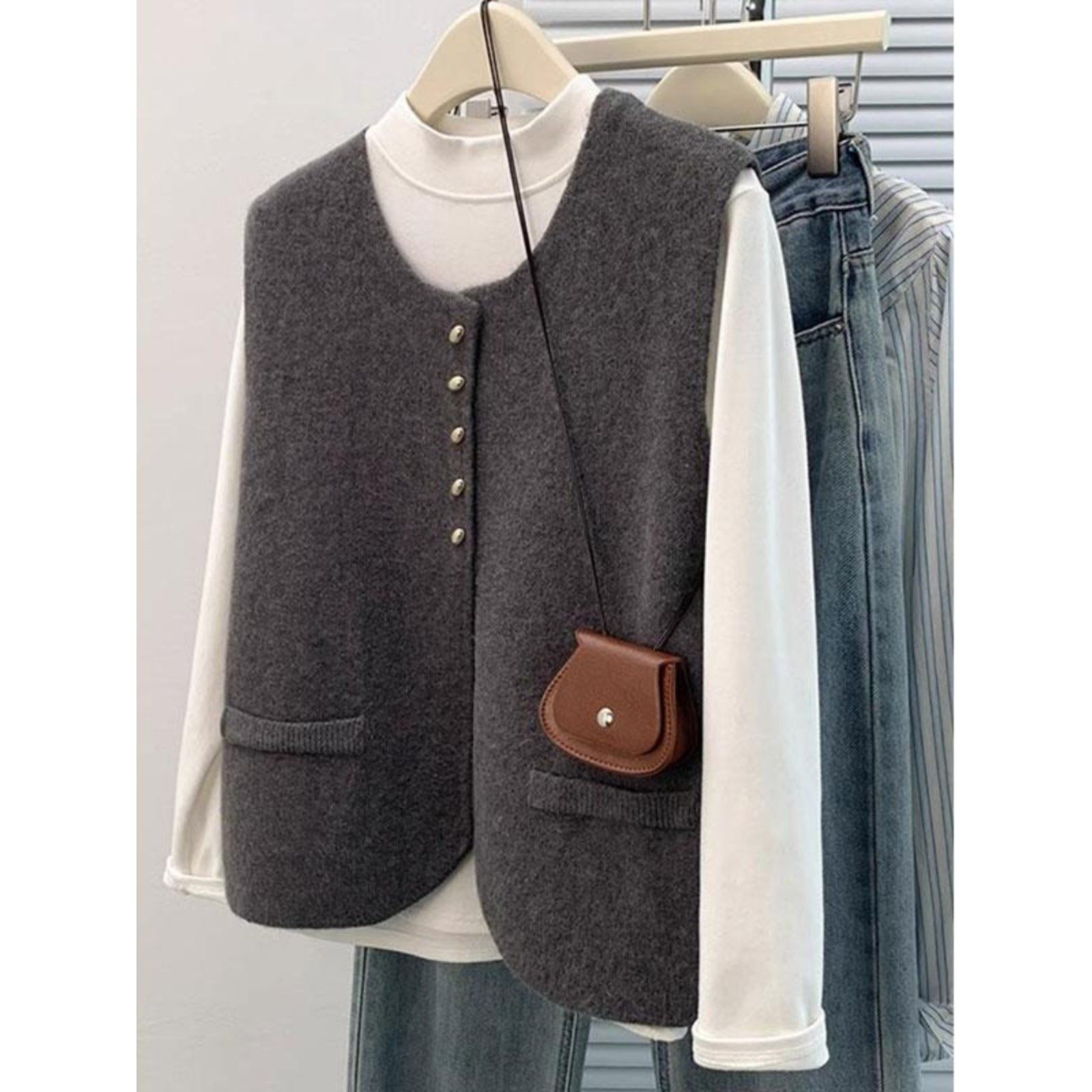 小香风针织开衫马甲女秋冬法式气质背心毛衣坎肩叠穿无袖马夹外套,淘宝优惠券,粉丝福利购,淘宝优惠卷