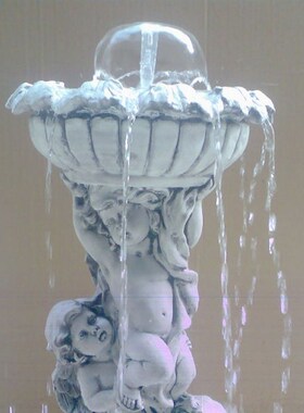 欧式花园鱼池水景摆设佳艺雕塑欧式浮雕天使多层流水喷泉喷水摆件