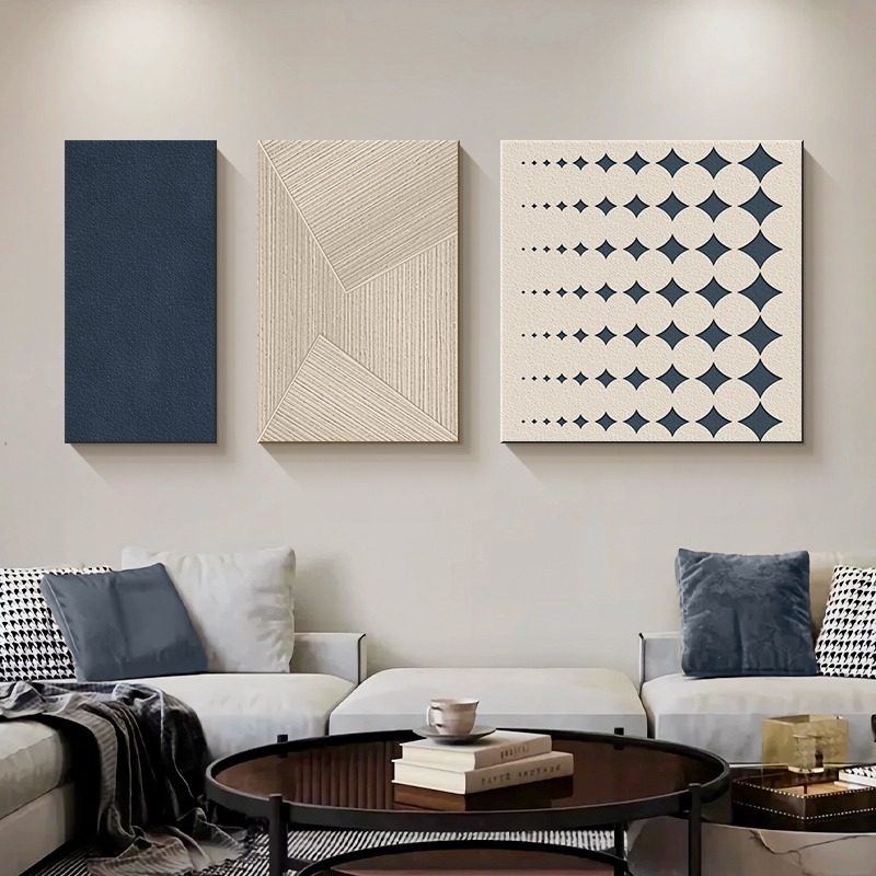 侘寂风客厅沙发背景墙装饰画抽象艺术组合三联壁画肌理高级感挂画,淘宝优惠券,粉丝福利购,淘宝优惠卷