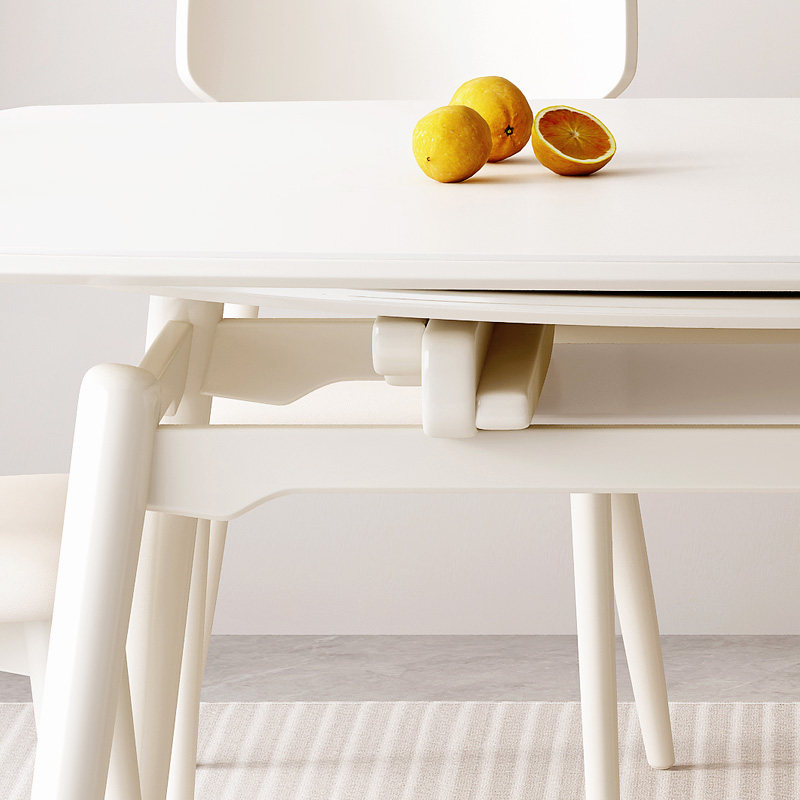 柏丝纳法式奶油风实木岩板餐桌家用伸缩饭桌可方圆两用餐桌椅组合,淘宝优惠券,粉丝福利购,淘宝优惠卷