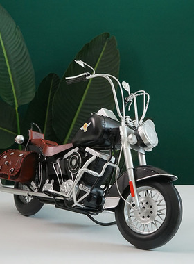 速发复古工奶风装饰哈雷摆托车摆件模型酒吧咖啡馆业茶店铁艺软装