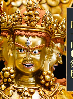 速发全鎏金《内衣佛母》铜雕花仿尼泊尔工艺室桌家用叶面铜像摆件