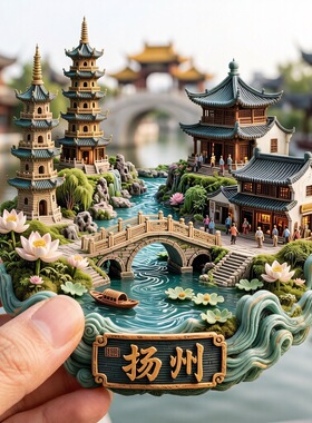 扬州冰箱贴城市旅游纪念品装饰