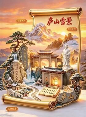 庐山旅游景点纪念品冰箱贴磁吸