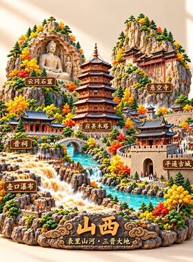 山西旅游纪念品冰箱贴文创伴手礼