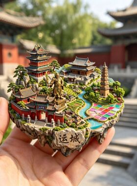 山西运城鹳鹊楼旅游纪念品冰箱贴