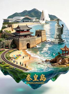秦皇岛城市旅游景点冰箱贴磁吸