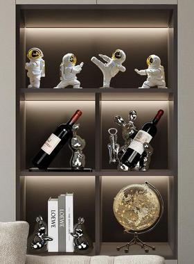 客厅酒柜装饰品摆件暴力熊地球仪大象套装轻奢高档高级感餐边柜