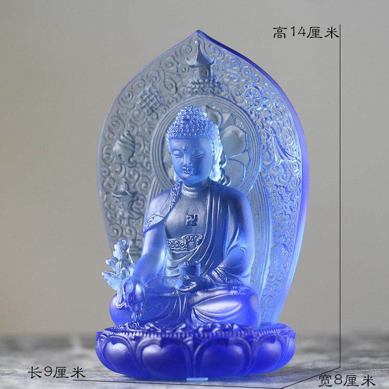 琉璃背板药师佛佛像莲花底座摆件居家客厅桌面摆放家用供佛佛具,淘宝优惠券,粉丝福利购,淘宝优惠卷