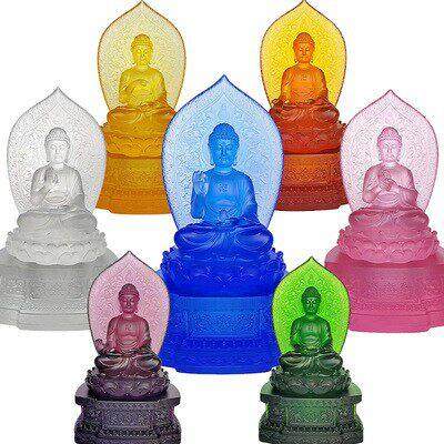 琉璃背板药师佛佛像莲花底座摆件居家客厅桌面摆放家用供佛佛具,淘宝优惠券,粉丝福利购,淘宝优惠卷