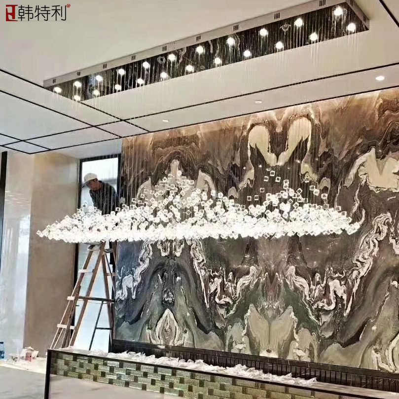 酒店大堂水晶灯售楼部沙盘定制工程灯店铺大厅水晶吊灯冰块灯商用 酒店大堂水晶灯售楼部沙盘定制工程灯店铺大厅水晶吊灯冰块灯商用