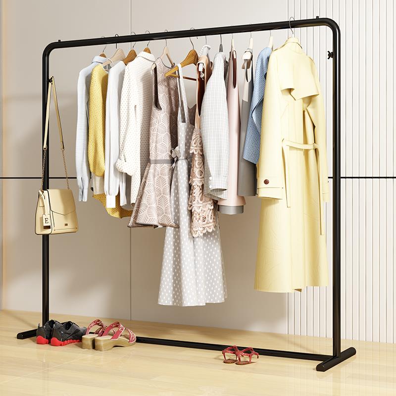 晾衣架落地折叠室内晒衣架阳台卧室挂衣架子家用简易单杆式衣帽架 - 图0