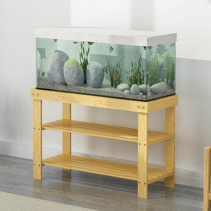 简约鱼缸架子底座楠竹多双层简约组合水族箱底座桌子中式鱼缸底柜,淘宝优惠券,粉丝福利购,淘宝优惠卷