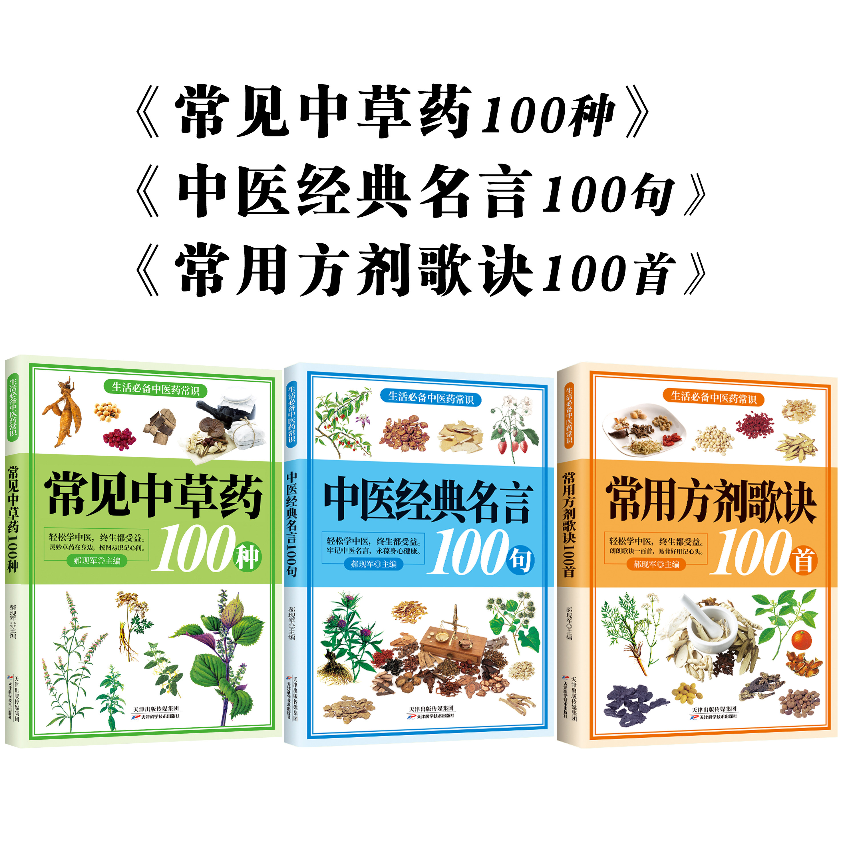 正版 全3册生活阅读中医药常识常见草药中医经典名言常用方剂歌诀