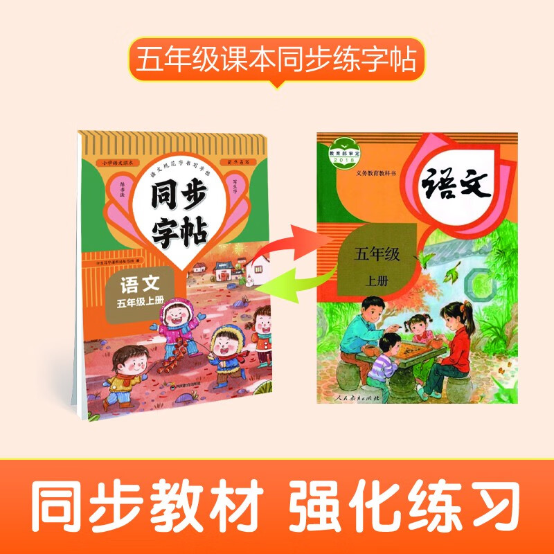 小学语文同步字帖五年级上 同步课堂教材写生字练书法 一课一练