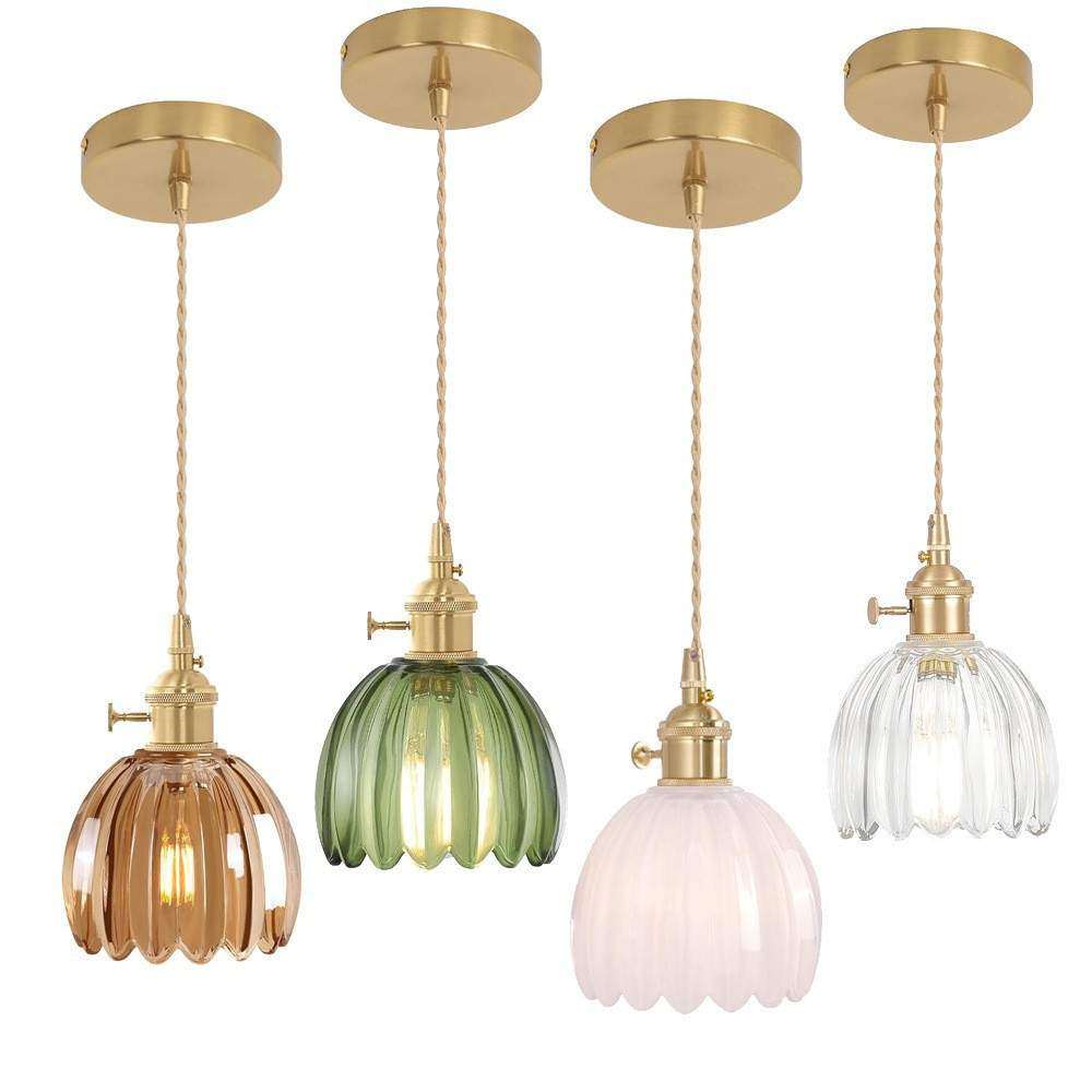 日式复古全铜玻璃琥珀小花朵单头卧室吧台餐厅奶茶北欧简约吊灯,淘宝优惠券,粉丝福利购,淘宝优惠卷