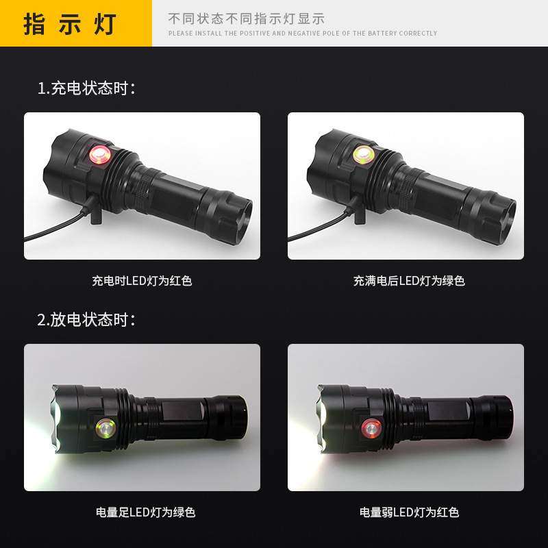 强光铝合金手电筒USB可充电18T6大功率T3U至18U灯LED充放电量指示,淘宝优惠券,粉丝福利购,淘宝优惠卷