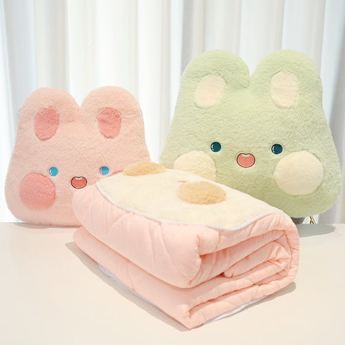 加厚抱枕被子两用车载车用汽车上靠枕办I公室午睡毯折叠毯子二合 - 图3