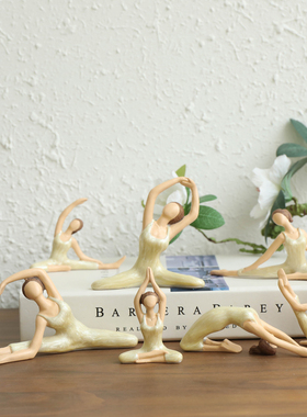 瑜伽人物摆件g饰品欧式家居客厅树脂工艺品天使礼物瑜伽馆开业礼