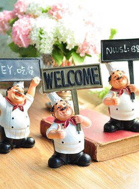 欧式复古创d意黑板小厨师餐厅酒吧咖啡馆家居摆件蛋糕店装饰品摆