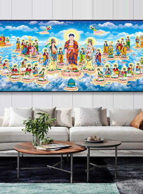 海会净土宗带框莲池晶瓷画