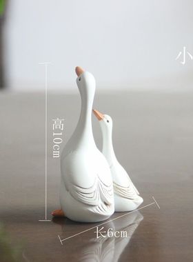 可爱摆烂大白鹅迷你动物树脂模型微景观造景装饰办公桌面小摆件