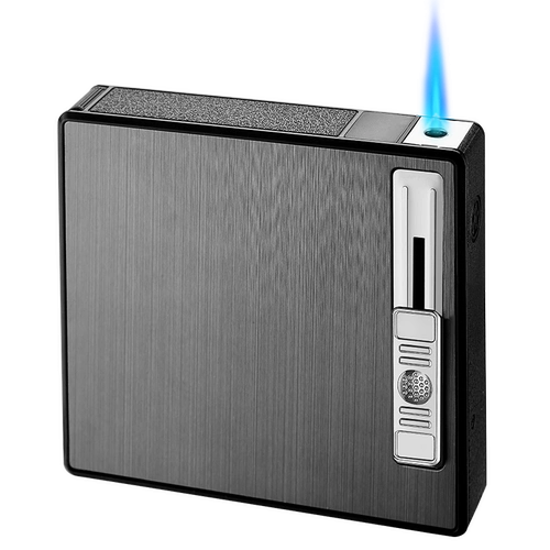 Douyin одинаковая алюминиевая алюминиевая автоматическая сигаретная сигарета сигарета 20 установленная ветропроницаемая зажигалка All -in -один, чтобы отправить парня