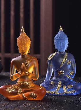 泰式佛像摆件琉璃佛装饰品创意家居装饰禅意供桌摆设泰国工艺礼品