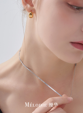 意大利刀片蛇骨链纯银项链女叠戴