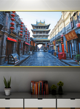 山西乔家大院装饰画乔家大院皇城相府晶K瓷画平遥古城雁门关挂画