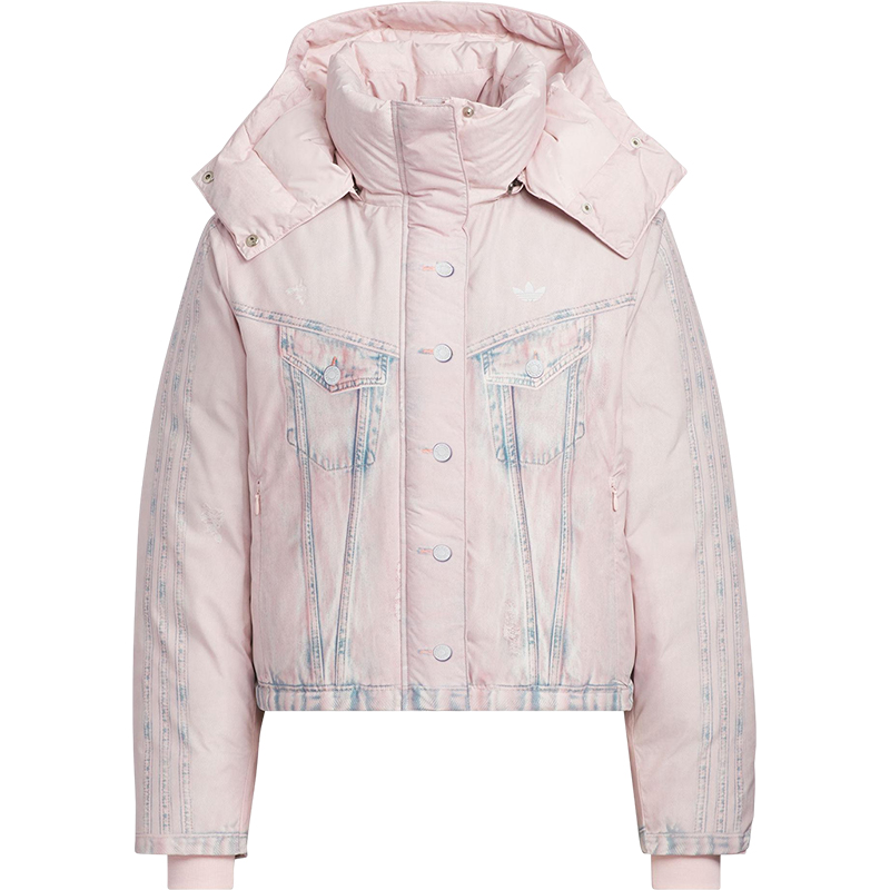 Adidas/阿迪达斯正品三叶草女士运动保暖短款牛仔羽绒服KC2635 - 图3